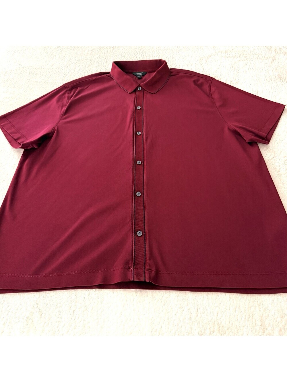 Banana Republic Luxe Touch Polo Shirt Men’s XL Burgundy 100% Cotton Short Sleeve
